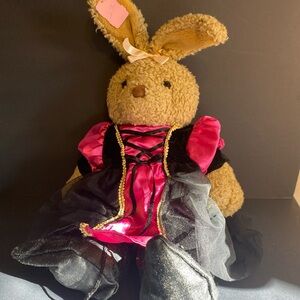 Vintage Build A Bear Stuffed Floppy Ear Bunny Rabbit W/ Bow & Dress
